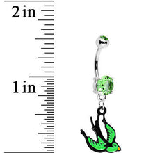 将图片加载到图库查看器，Peridot Gem Sparrow Dive Belly Ring
