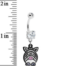 将图片加载到图库查看器，Clear Gem Zebra Belly Ring
