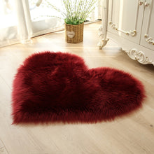 Load image into Gallery viewer, 1pc Faux Fur Room Rug, Heart Shaped Plush Rug, Fluffy Carpet For Living Room Bedroom Sofa, Shaggy Carpet Area Mat 50*60cm/19.68*23.62in
