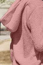 将图片加载到图库查看器，Women Full Size Teddy Hooded Jacket with Pockets Cozy Casual Jacket Comfortable Women Jacket

