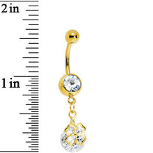 将图片加载到图库查看器，Gold Plated Crystalline Gem Four Leaf Clover Belly Ring
