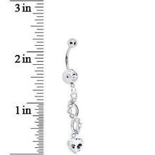 将图片加载到图库查看器，Crystalline Spiral Twist Heart Belly Ring
