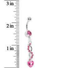 将图片加载到图库查看器，Pink Spiral Twist Heart Belly Ring
