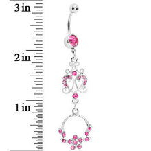 Load image into Gallery viewer, Pink Baroque Enchantment Chandelier Belly Ring
