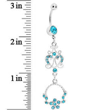 Load image into Gallery viewer, Aqua Baroque Enchantment Chandelier Belly Ring
