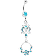 Load image into Gallery viewer, Aqua Baroque Enchantment Chandelier Belly Ring
