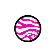 Load image into Gallery viewer, 5/8 Acrylic Pink White Zebra Saddle Plug
