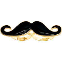 Load image into Gallery viewer, Black Mustache Double Finger Ring
