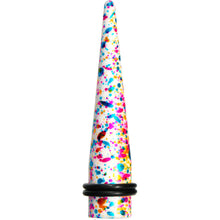Load image into Gallery viewer, 1/2 Acrylic Rainbow Bubblegum Spatter Straight Taper
