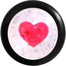 Load image into Gallery viewer, Clear Acrylic Glitter Pink Heart Confetti Taper 8G to 16mm
