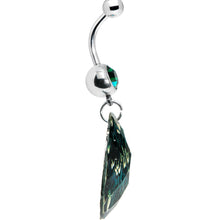 Load image into Gallery viewer, Green Gem Paradise Feather Oval Dangle Belly Ring
