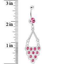 Load image into Gallery viewer, Pink Gem Lavish Lace Cascade Dangle Belly Ring

