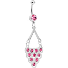 Load image into Gallery viewer, Pink Gem Lavish Lace Cascade Dangle Belly Ring
