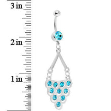 将图片加载到图库查看器，Aqua Gem Lavish Lace Cascade Dangle Belly Ring
