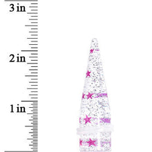Load image into Gallery viewer, 5/8 Clear Acrylic Glitter Purple Star Confetti Taper
