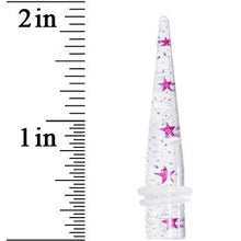 Load image into Gallery viewer, 0G Clear Acrylic Glitter Purple Star Confetti Taper
