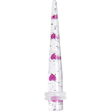 Load image into Gallery viewer, 2G Clear Acrylic Glitter Purple Heart Confetti Taper
