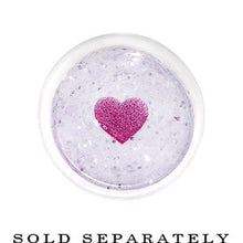 Load image into Gallery viewer, 00G Clear Acrylic Glitter Purple Heart Confetti Taper
