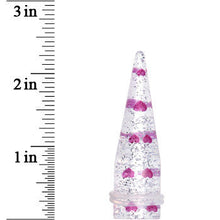 Load image into Gallery viewer, 5/8 Clear Acrylic Glitter Purple Heart Confetti Taper

