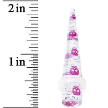 将图片加载到图库查看器，0G Clear Acrylic Glitter Purple Skull Confetti Taper
