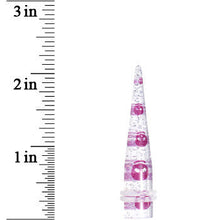 Load image into Gallery viewer, 00G Clear Acrylic Glitter Purple Skull Confetti Taper
