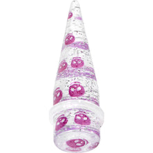 Load image into Gallery viewer, 5/8 Clear Acrylic Glitter Purple Skull Confetti Taper
