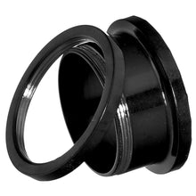 Load image into Gallery viewer, 18mm Black Anodized Titanium Red Gem Screw Fit Tunnel
