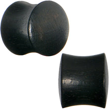 将图片加载到图库查看器，1/2 Solid Organic Black Areng Wood Saddle Plug Set
