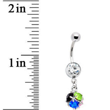 将图片加载到图库查看器，Clear Gem Multi Stone Twig Sphere Belly Ring
