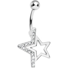 Load image into Gallery viewer, Clear Gem Super Star Punch Out Belly Ring
