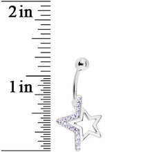 Load image into Gallery viewer, Lavender Gem Super Star Punch Out Belly Ring

