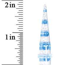 将图片加载到图库查看器，0G Clear Acrylic Glitter Blue Skull Confetti Taper
