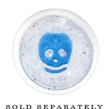 将图片加载到图库查看器，0G Clear Acrylic Glitter Blue Skull Confetti Taper
