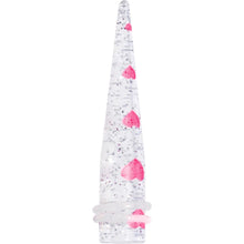 Load image into Gallery viewer, Clear Acrylic Glitter Pink Heart Confetti Taper 8G to 16mm
