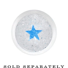 Load image into Gallery viewer, 1/2 Clear Acrylic Glitter Blue Star Confetti Taper
