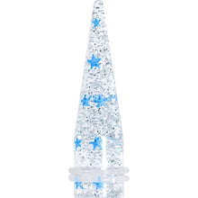Load image into Gallery viewer, 9/16 Clear Acrylic Glitter Blue Star Confetti Taper
