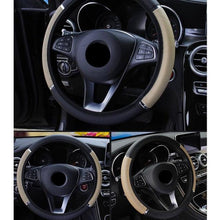 将图片加载到图库查看器，38CM Car Steering Wheel Cover Auto Steering Wheel Braid On The Steering Wheel Cover Case Steering Wheel Cover Universal Microfiber Leather Viscose Breathable Anti-Slip Universal Genuine Leather Auto Car Steering Wheel Cover Car Accessories
