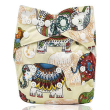 Load image into Gallery viewer, Modern Printed Bamboo Charcoal Inner Pocket Diaper For Baby Reusable Cloth Diaper Nappies With Double Leg Gusset In Modern Printed Design For Baby and Kids
