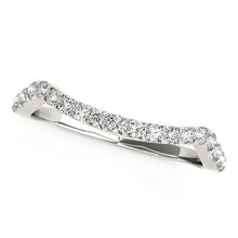 将图片加载到图库查看器，14k White Gold Modern Curvy Design Diamond Wedding Band (1/5 cttw)
