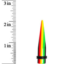 将图片加载到图库查看器，00G Acrylic Rasta Stripes Straight Taper
