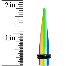 Load image into Gallery viewer, 0G Acrylic Retro Rainbow Straight Taper
