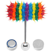 Load image into Gallery viewer, Rainbow Stripe Siicone Spike Thrasher LIX Vibrating Tongue Ring
