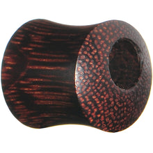 Load image into Gallery viewer, 00G Organic Tamarind Wood Offset Eyelet Saddle Plug
