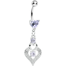 Load image into Gallery viewer, Lavender Gem Lavish Heart Drops Belly Ring
