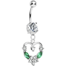 Load image into Gallery viewer, Crystalline Gem Heart Wreath Belly Ring
