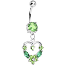 将图片加载到图库查看器，Peridot Gem Heart Wreath Belly Ring
