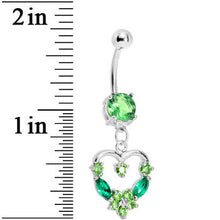 将图片加载到图库查看器，Peridot Gem Heart Wreath Belly Ring
