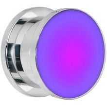 Load image into Gallery viewer, 9/16 Stainless Steel Purple LED Light Up Screw Fit Plug
