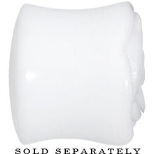 Load image into Gallery viewer, 20mm White Rose Flower Acrylic Saddle Plug

