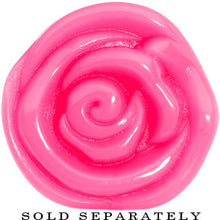 Load image into Gallery viewer, 18mm Pink Rose Flower Acrylic Saddle Plug
